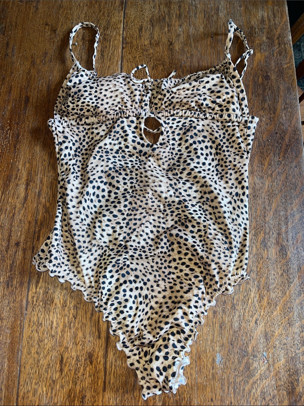 Shade & Shore Leopard Print Beige and Black swimsuit